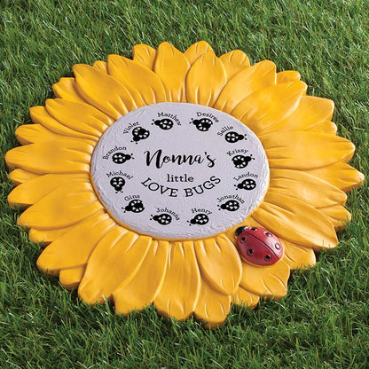 Personalized Love Bugs Sunflower Garden Stone
