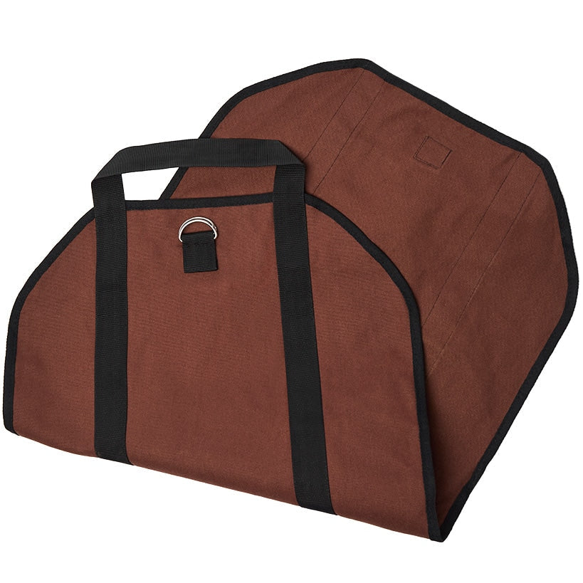 Firewood Carrier And Storage Bag With Carry Straps